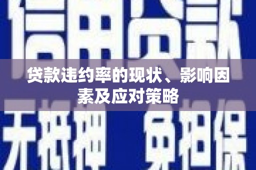 高邮贷款违约率的现状、影响因素及应对策略