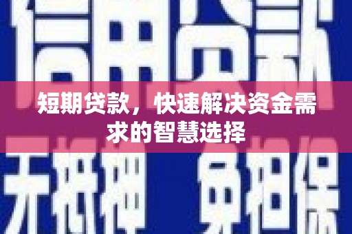 高邮短期贷款，快速解决资金需求的智慧选择