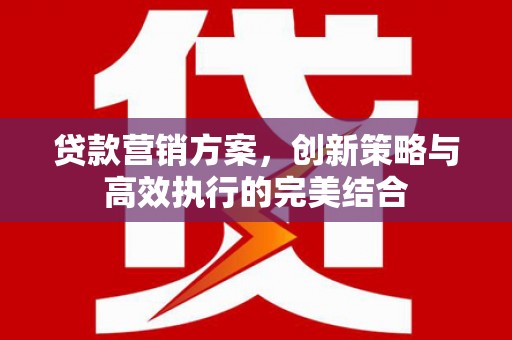 高邮贷款营销方案，创新策略与高效执行的完美结合