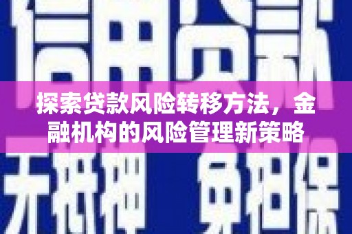 高邮探索贷款风险转移方法，金融机构的风险管理新策略