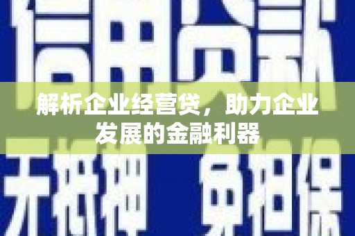 高邮解析企业经营贷，助力企业发展的金融利器