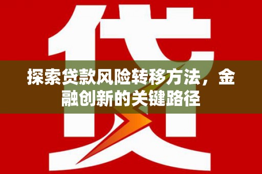 高邮探索贷款风险转移方法，金融创新的关键路径