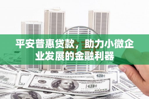 高邮平安普惠贷款，助力小微企业发展的金融利器