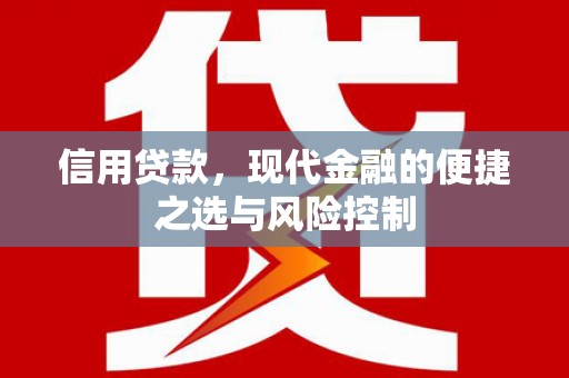 高邮信用贷款，现代金融的便捷之选与风险控制