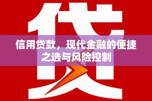 高邮信用贷款，现代金融的便捷之选与风险控制