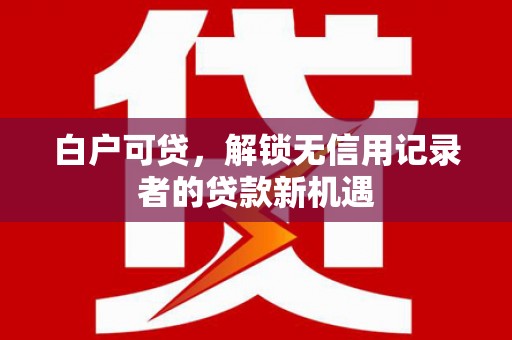 高邮白户可贷，解锁无信用记录者的贷款新机遇