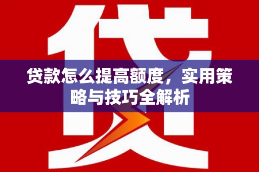 高邮贷款怎么提高额度，实用策略与技巧全解析