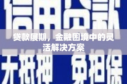 高邮贷款展期，金融困境中的灵活解决方案