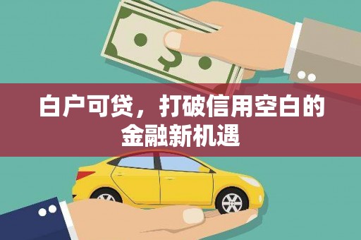 高邮白户可贷，打破信用空白的金融新机遇