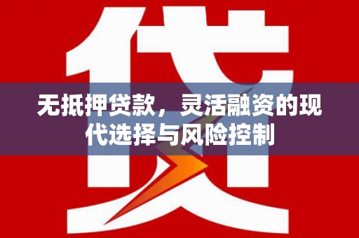 高邮无抵押贷款，灵活融资的现代选择与风险控制