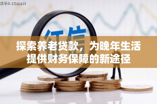 高邮探索养老贷款，为晚年生活提供财务保障的新途径