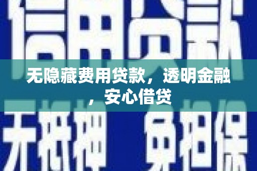 高邮无隐藏费用贷款，透明金融，安心借贷