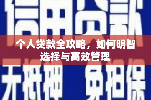 高邮个人贷款全攻略，如何明智选择与高效管理
